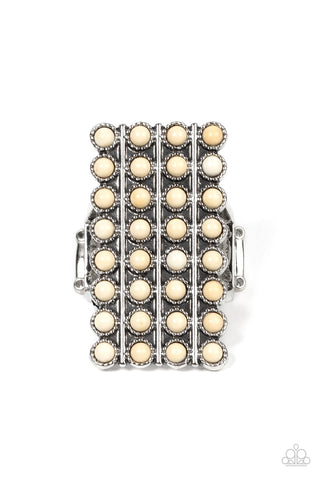 Pack Your SADDLEBAGS - White Paparazzi Ring (T35)