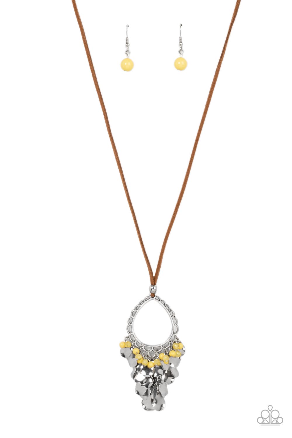 Paradise Pageantry - Yellow Paparazzi Necklace (PZ-1298)