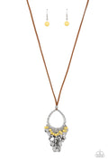 Paradise Pageantry - Yellow Paparazzi Necklace (PZ-1298)