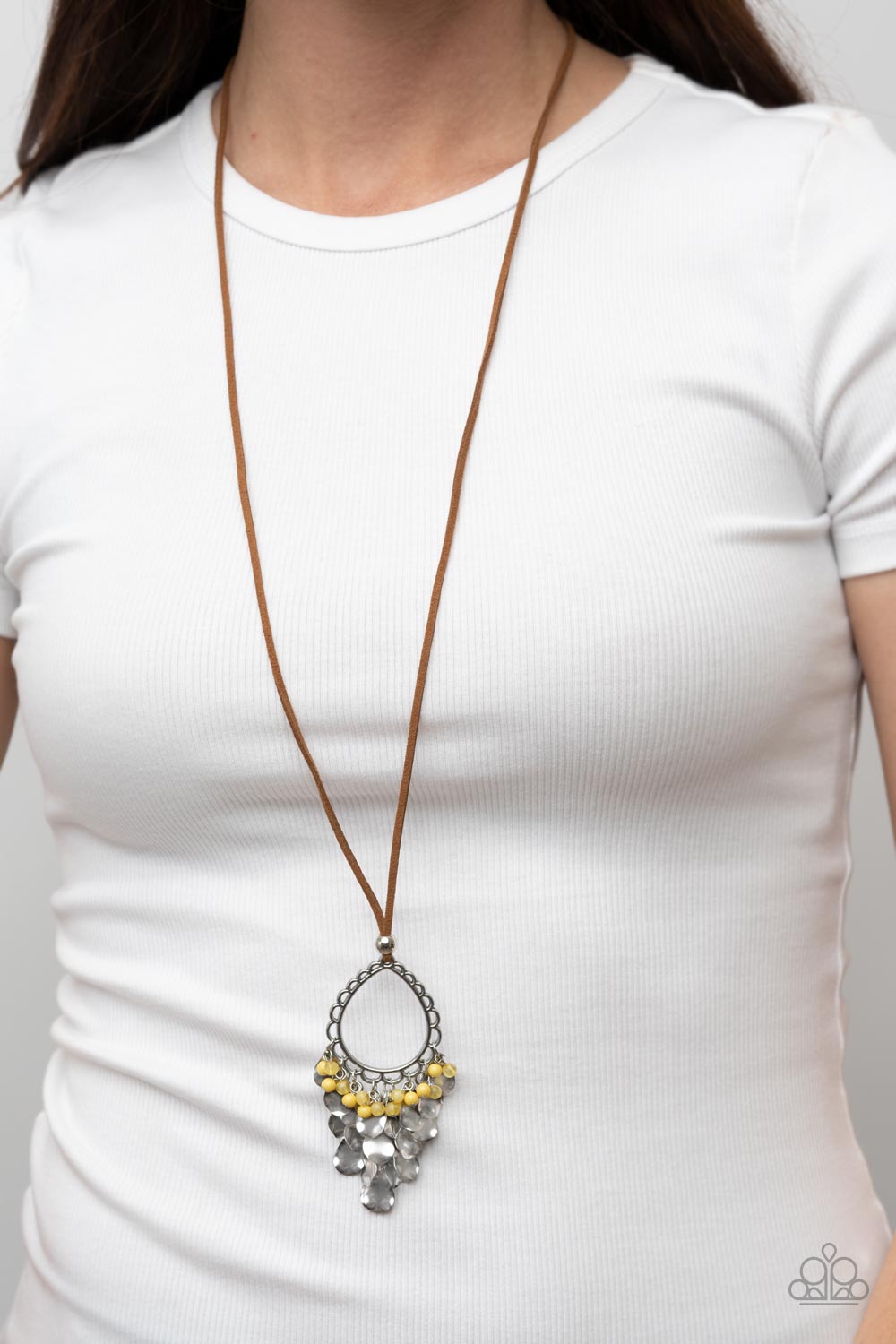 Paradise Pageantry - Yellow Paparazzi Necklace (PZ-1298)
