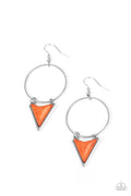 Sahara Shark - Orange Paparazzi Earring (PZ-4292)