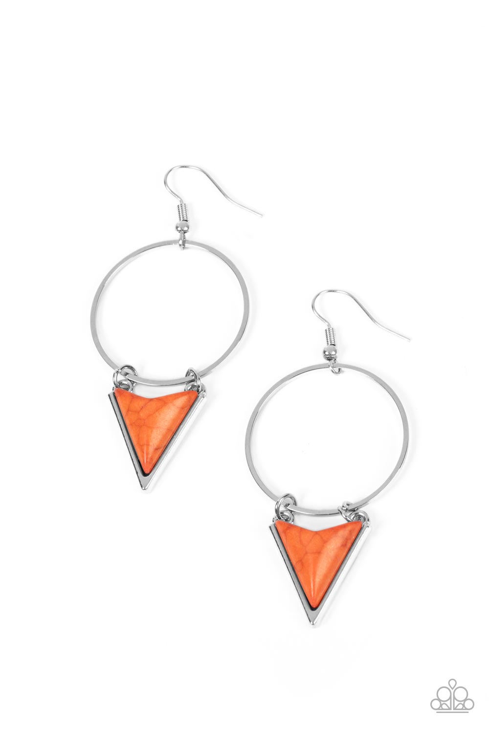 Sahara Shark - Orange Paparazzi Earring (PZ-4292)