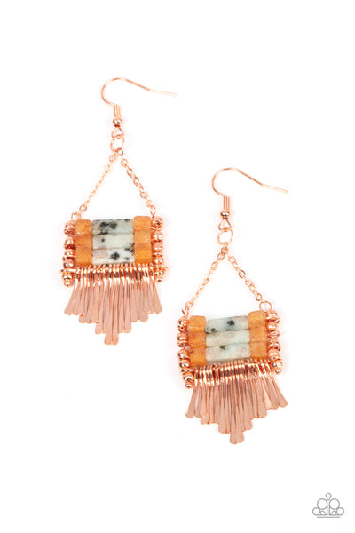 Riverbed Bounty - Copper Paparazzi Earring (#2892)