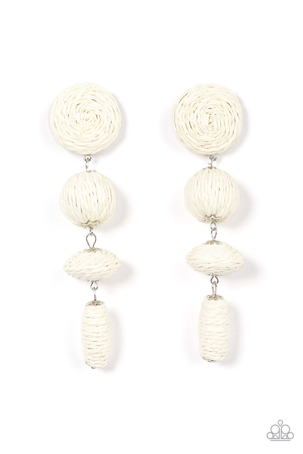 Twine Tango - White Paparazzi Earring (#1680)