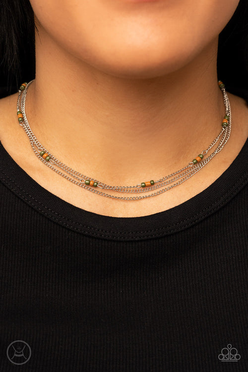 Bountifully Beaded - Green Paparazzi Necklace (PZ-829)