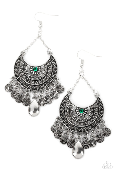 Lunar Allure - Green Paparazzi Earring