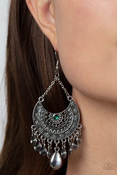 Lunar Allure - Green Paparazzi Earring