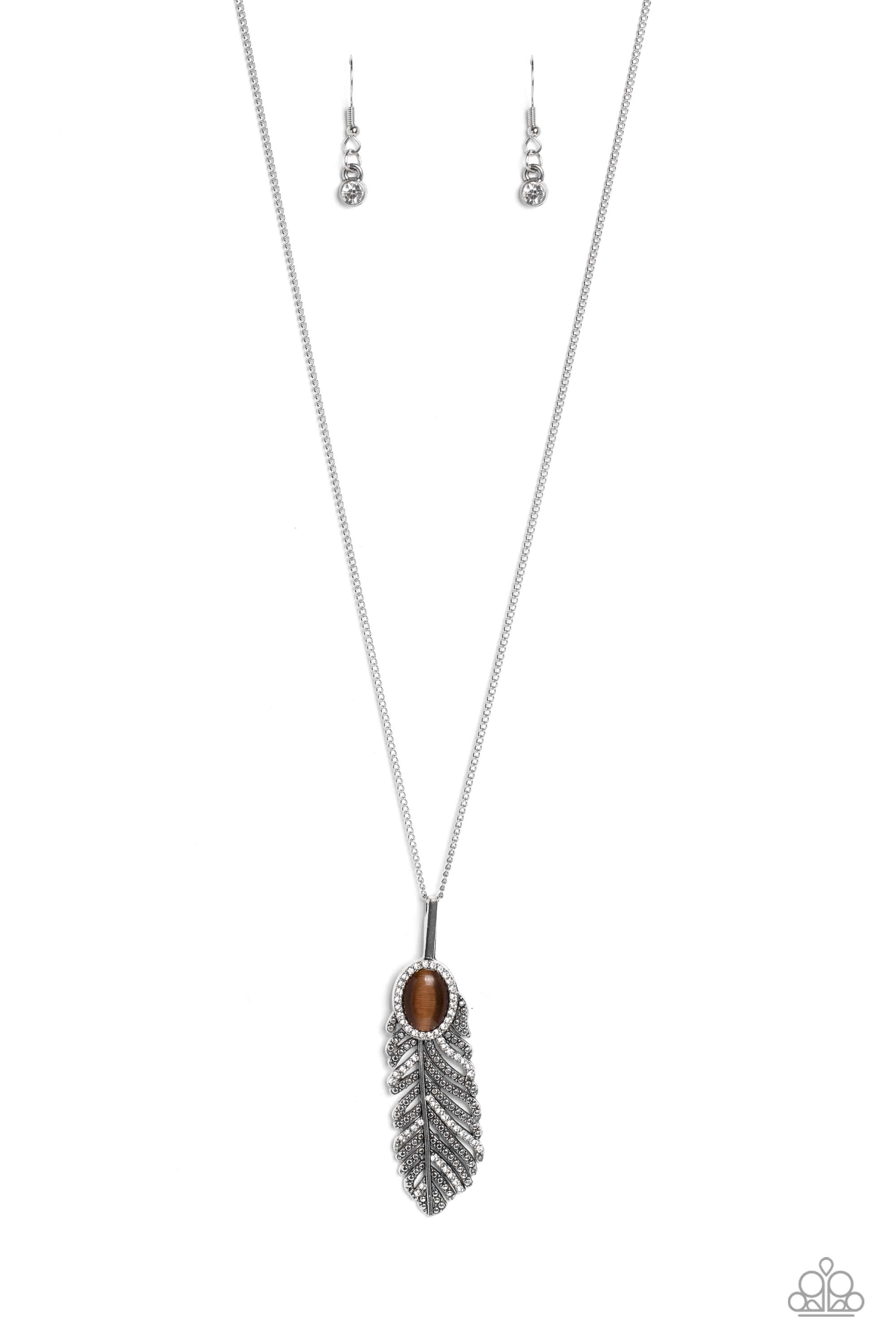 Pure QUILL-Power - Brown Paparazzi Necklace (PZ-5179)