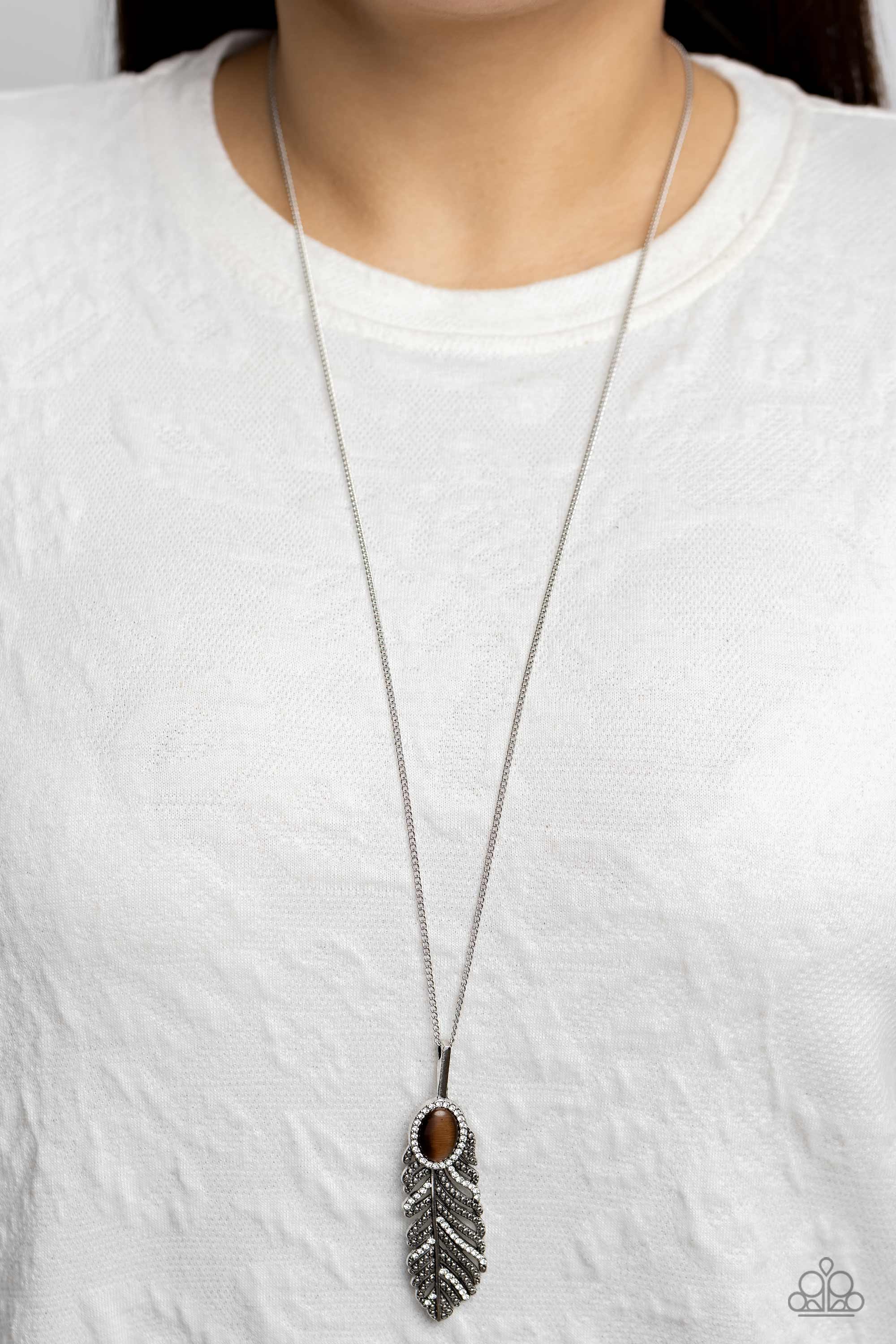Pure QUILL-Power - Brown Paparazzi Necklace (PZ-5179)