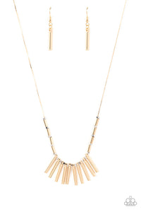 Rustic Hot Rod - Gold Paparazzi  Necklace (#2483)