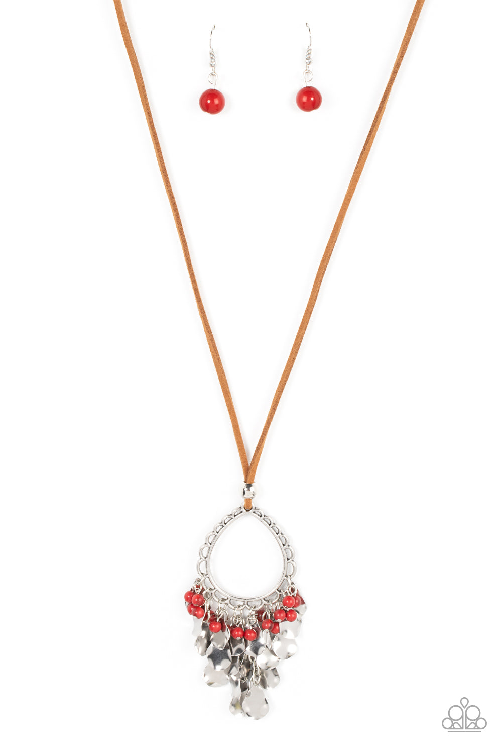 Paradise Pageantry - Red Paparazzi Necklace (PZ-1086)
