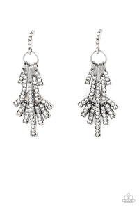 Fan of Glam - White Paparazzi Earring (#4256)