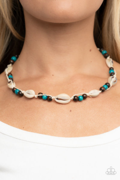 Bermuda Beachcomber - Blue Paparazzi Necklace (S027)