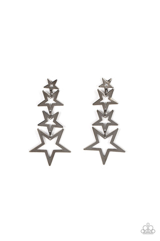 Superstar Crescendo - Black Paparazzi Earring (#3548)