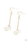 Pearl Redux - Gold Paparazzi Earring (#5240)