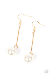 Pearl Redux - Gold Paparazzi Earring (#5240)