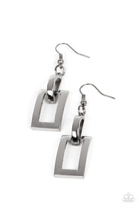 Blazing Buckles - Black Paparazzi Earring (5116)