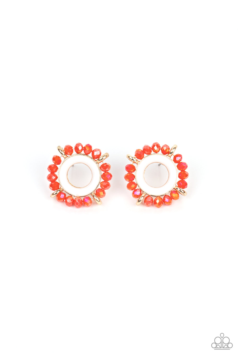 Nautical Notion - Orange Paparazzi Earring (#636)