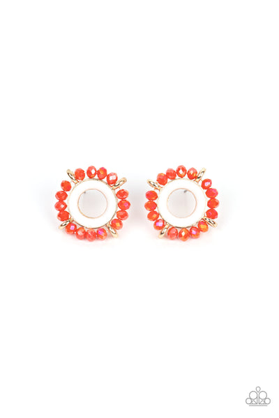 Nautical Notion - Orange Paparazzi Earring (#636)