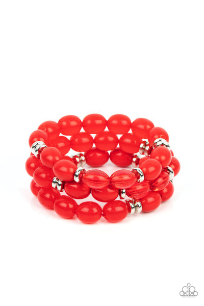 Coastal Coastin - Red Paparazzi Bracelet (#1225)