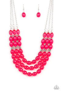 Coastal Cruise - Pink Paparazzi Necklace (#3911)