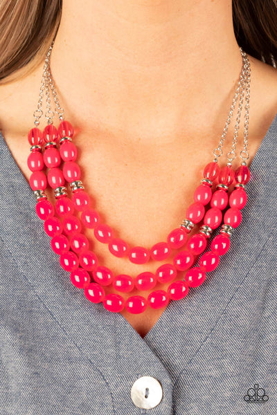 Coastal Cruise - Pink Paparazzi Necklace (#3911)