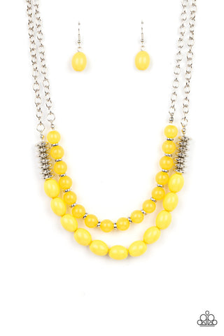 Venetian Voyage - Yellow Paparazzi Necklace (#5439)