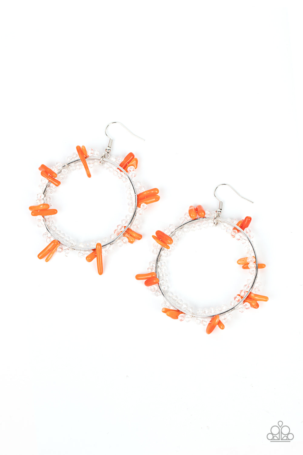 Ocean Surf - Orange Paparazzi Earring (#4689)