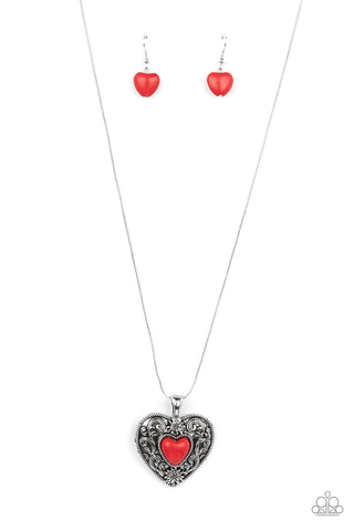 Wholeheartedly Whimsical - Red Paparazzi Necklace (#527)