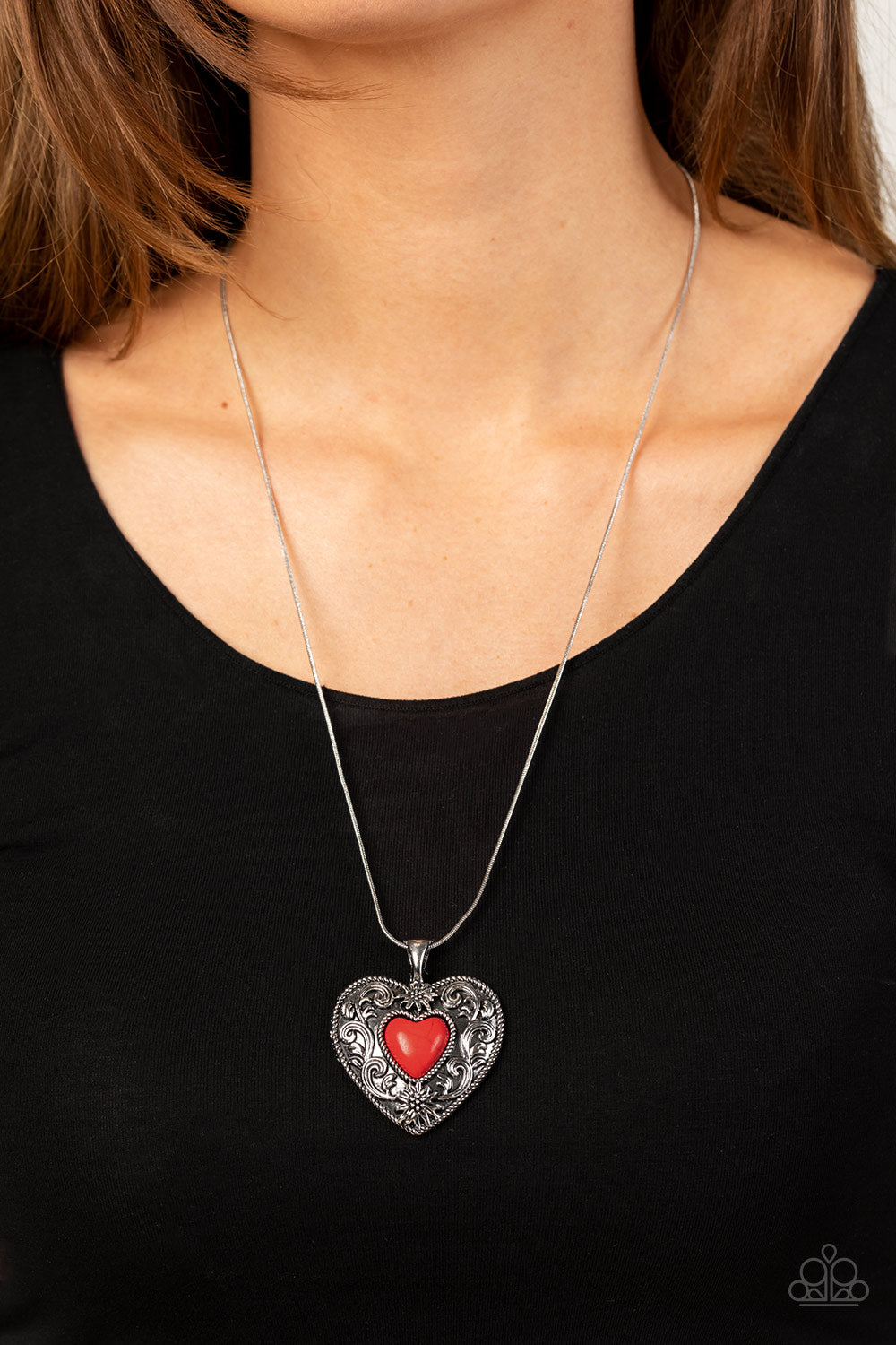 Wholeheartedly Whimsical - Red Paparazzi Necklace (PZ-5333)