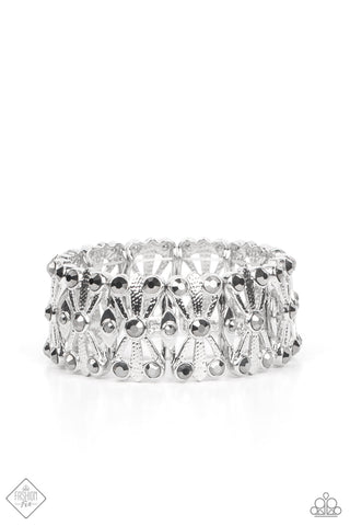 Thematic Twinkle - Silver Paparazzi Fashion Fix Bracelet Feb 2022 (FF083)