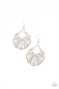 Frilly Finesse - Silver Paparazzi Earring (#5491)