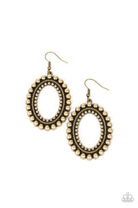 Homestead Hideaway - Brass Paparazzi Earring (1781)