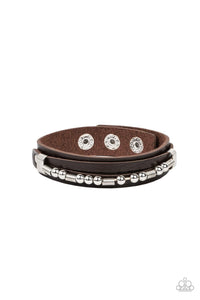 Easy on the Hardware - Brown Paparazzi Bracelet (UB120)