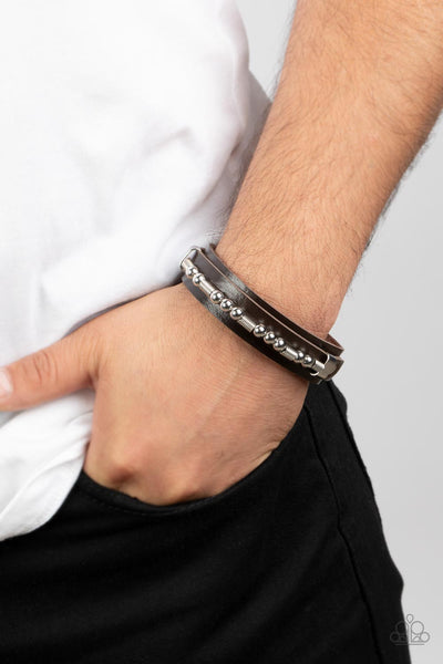 Easy on the Hardware - Brown Paparazzi Bracelet (UB120)