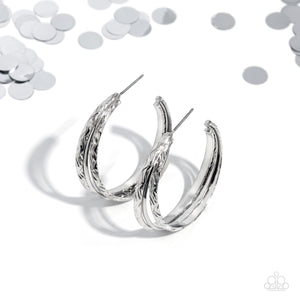 CONTOUR de Force - Silver Paparazzi Earring (#1696)