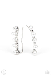 Drop-Top Attitude - White Paparazzi Earring (#266)