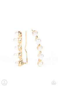 Drop-Top Attitude - Gold Paparazzi Earring (#3528)