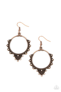 Textured Twinkle - Copper Paparazzi Earring (#4959)