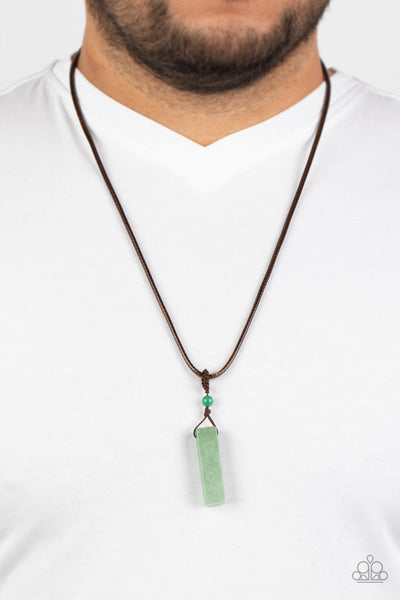 Comes Back ZEN-fold - Green Paparazzi Necklace (#1034)