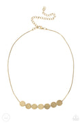 Slimmer Glimmer - Brass Paparazzi Necklace (PZ-375)