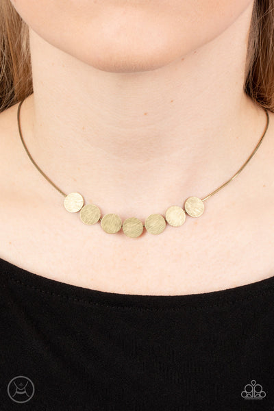 Slimmer Glimmer - Brass Paparazzi Necklace (#375)