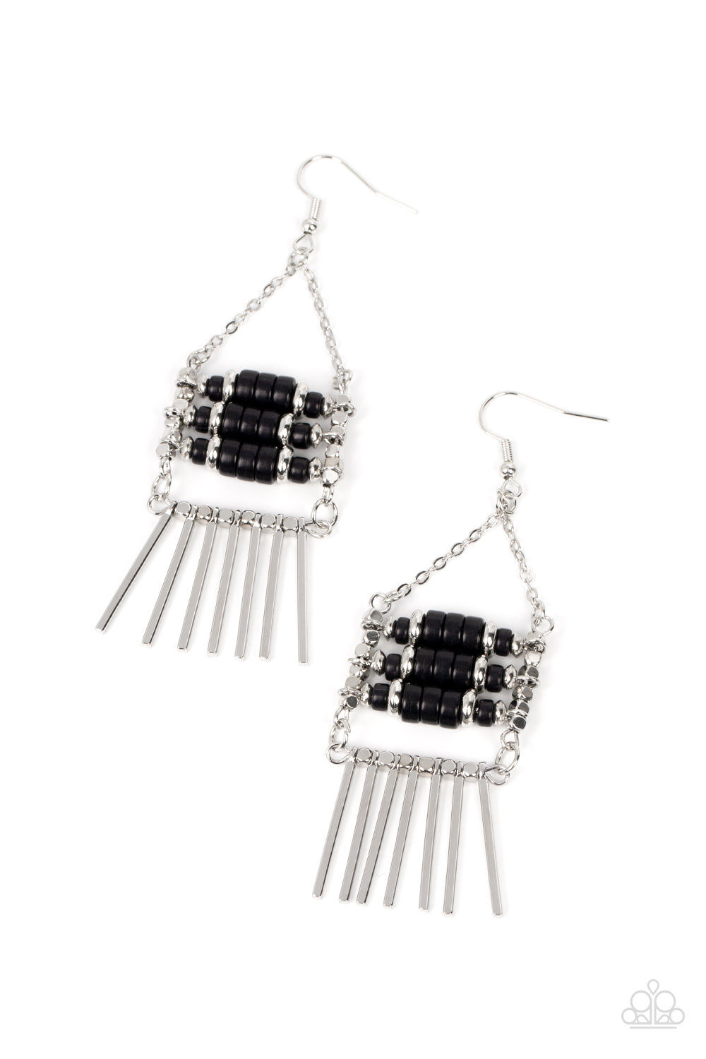 Tribal Tapestry - Black Paparazzi Earring (5107)