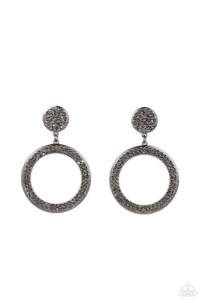 GLOW You Away - Black Paparazzi Earring (#5656)