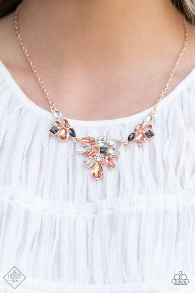 Completely Captivated - Rose Gold Paparazzi Fashion Fix Necklace April 2022 Necklace (FF005)