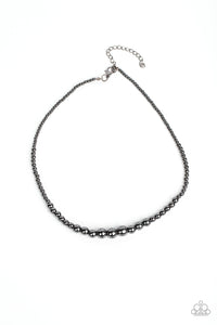 Beg, Borrow, or STEEL - Black Black Paparazzi Necklace(#4643)