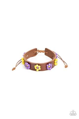 Flowery Frontier - Purple Paparazzi Bracelet (PZ-4903)