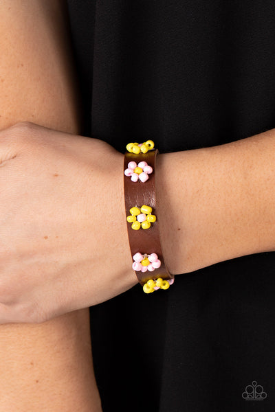 Flowery Frontier - Pink Paparazzi Bracelet (#2201)