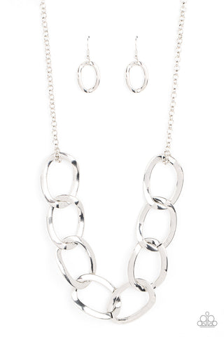 Ive got the Power - Silver Paparazzi Necklace (#4326)