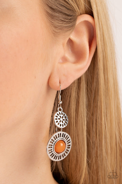 Ocean Orchard - Orange Paparazzi Earring